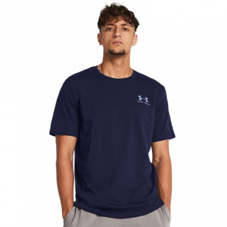 Męski t-shirt z nadrukiem Under Armour UA Sportstyle LC SS - granatowy