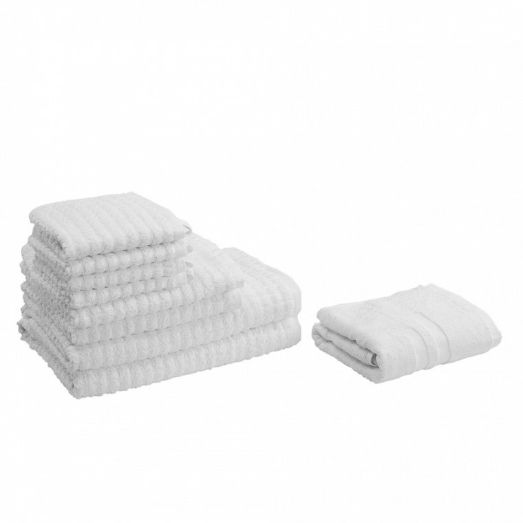 Komplet 9 ręczników bawełniany biały AREORA kod: 4251682258685