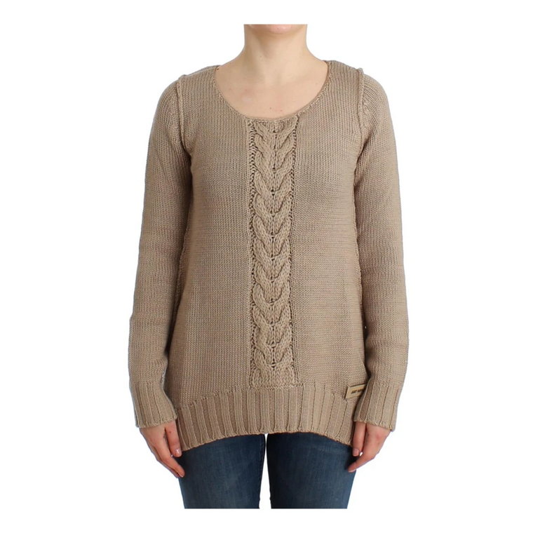 Beige knitted wool Sweter Roberto Cavalli