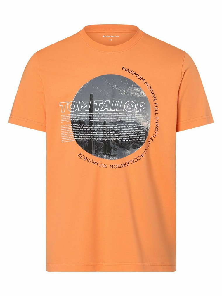 Tom Tailor - T-shirt męski, pomarańczowy
