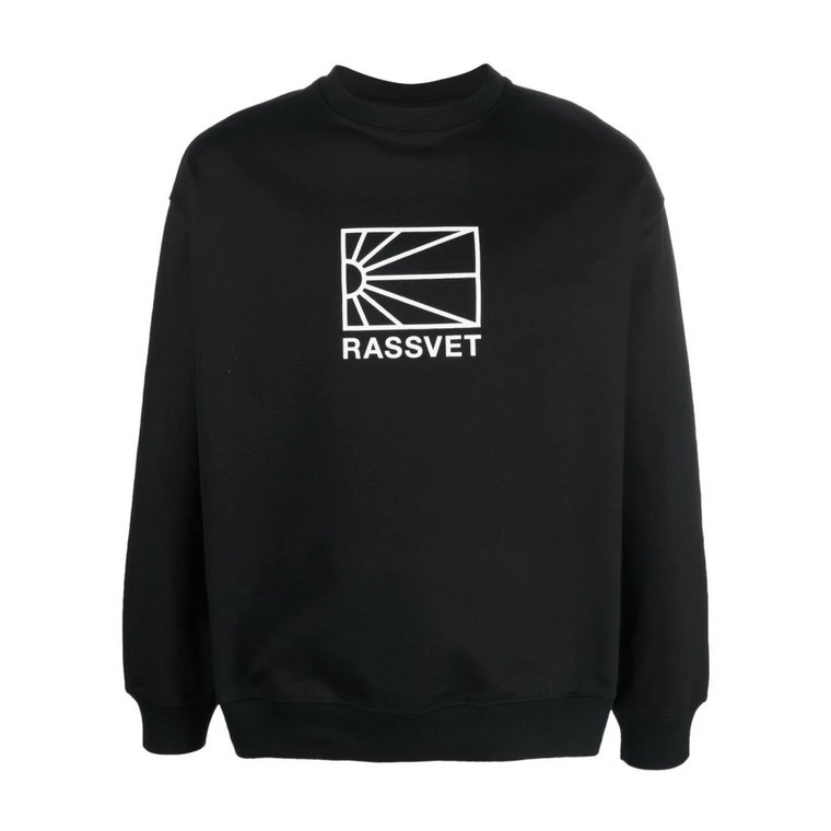 Czarny Sweter z Logo na Przodzie Rassvet