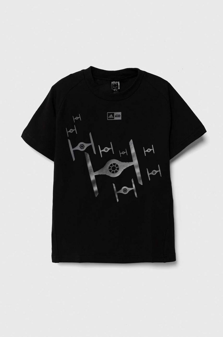 adidas t-shirt dziecięcy x Star Wars kolor czarny z nadrukiem