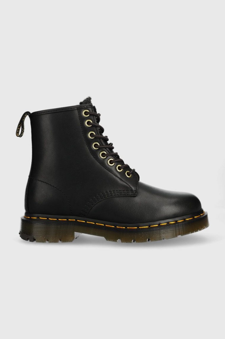 Dr. Martens workery skórzane 1460 kolor czarny na płaskim obcasie 26230001