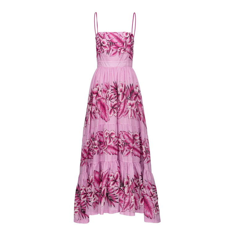 Sukienka z muślinu z tropikalnym wzorem Pinko