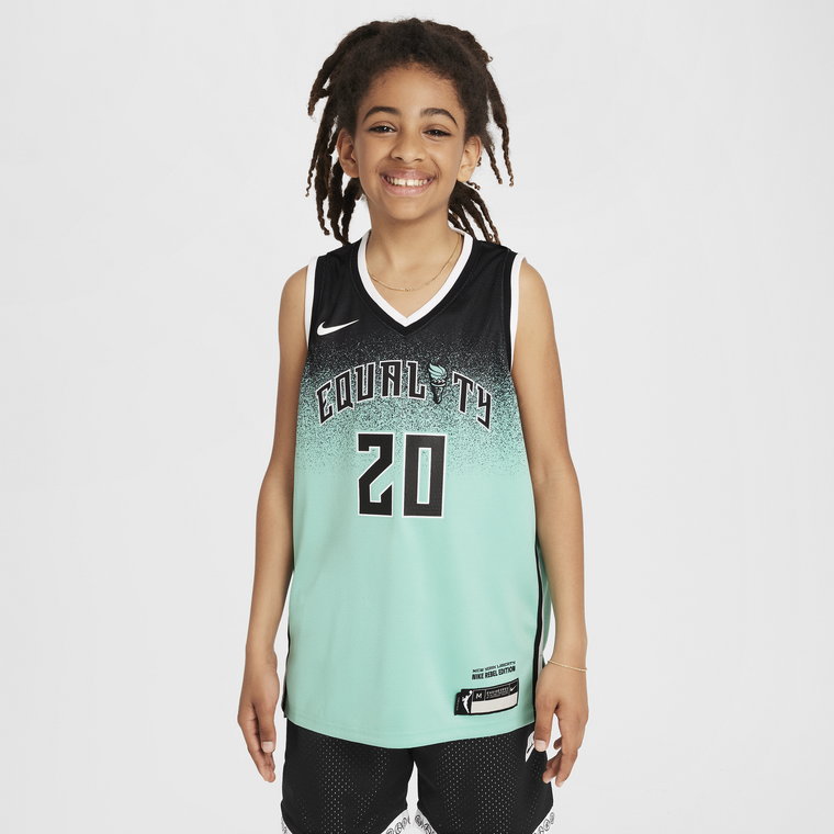 Koszulka dla dużych dzieci (chłopców) Nike Dri-FIT WNBA Swingman Sabrina Ionescu New York Liberty Rebel Edition 2023 - Zieleń