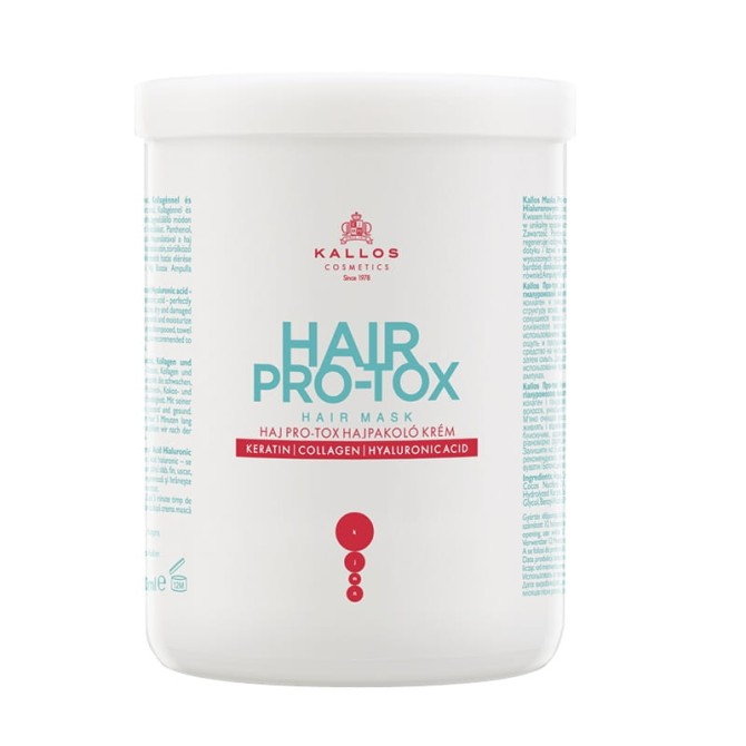 Kallos Hair Pro-Tox Hair Mask maska do włosów z keratyną kolagenem i kwasem hialuronowym 1000ml