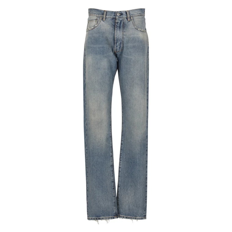 Niebieskie proste jeansy z efektem wyprania Maison Margiela