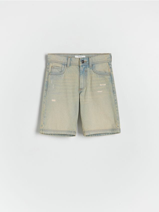 Reserved - Jeansowe szorty - beżowy