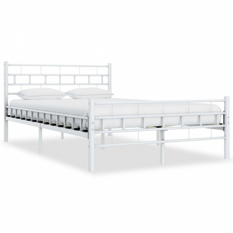 Rama łóżka, biała, metalowa, 120 x 200 cm kod: V-285297