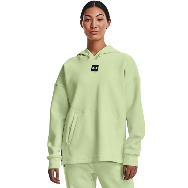 Damska bluza treningowa z kapturem Under Armour Summit Knit Hoodie - limonka