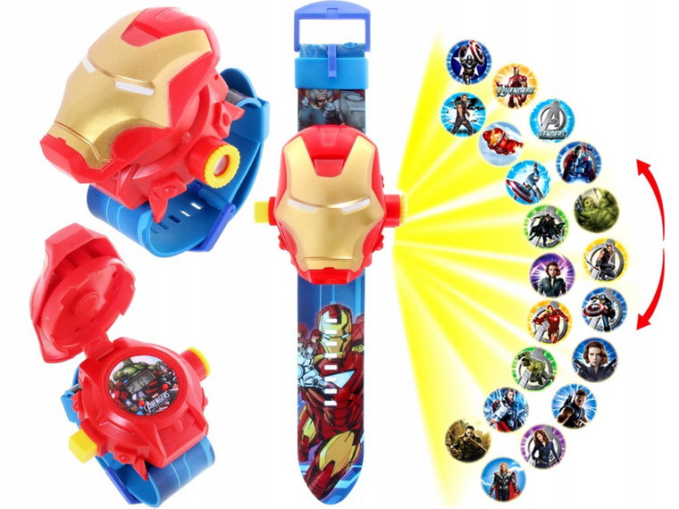 Dziecięcy Zegarek 3D Projektorem Avengers Ironman