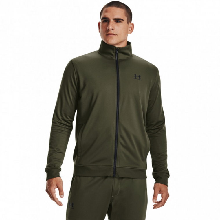 Męska bluza rozpinana bez kaptura Under Armour Sportstyle Tricot Jacket - khaki