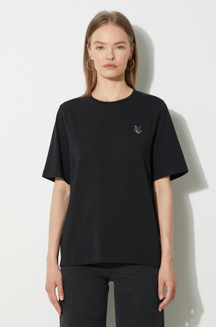 Maison Kitsuné t-shirt bawełniany Bold Fox Head Patch Comfort damski kolor czarny MW00127KJ0119