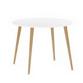 Stół okrągły Oslo, biało-beżowy, 100x100 cm