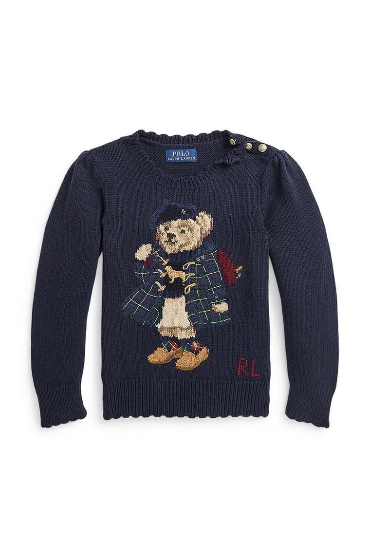 Polo Ralph Lauren sweter bawełniany dziecięcy kolor czarny lekki