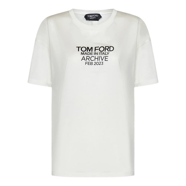 Oversize Jedwabna Koszulka z Logo Tom Ford