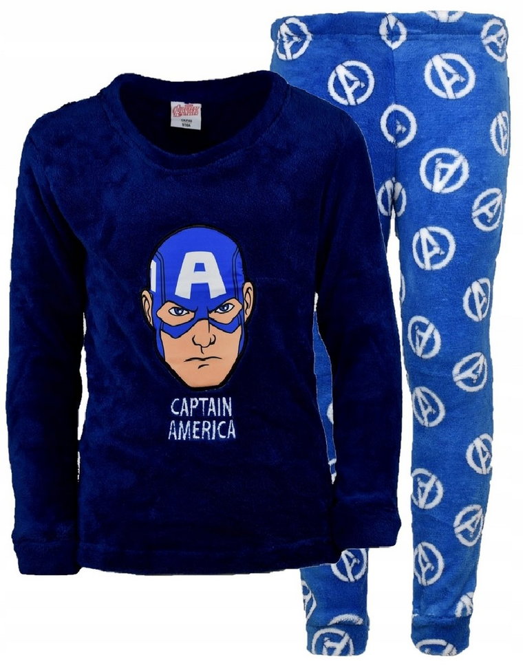 Piżama Avengers Kapitan Ameryka Dziecięca Chłopięca Miś Polarowa 104/110