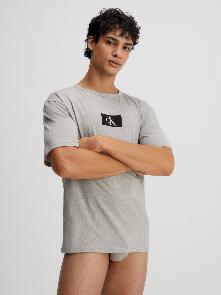 Koszulka męska bawełniana Calvin Klein Underwear 000NM2399E-P7A M Szara (8720107555068). T-shirty męskie