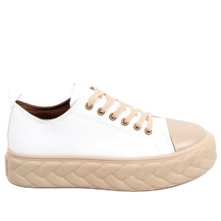 Trampki damskie Winnie WHITE/BEIGE beżowy białe