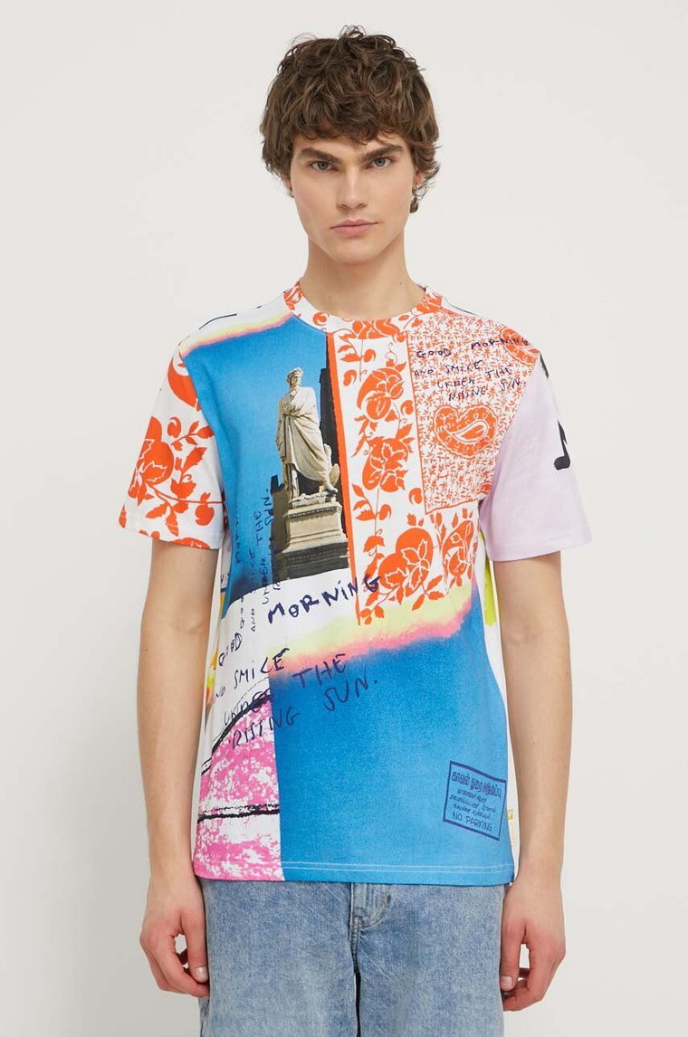 Desigual t-shirt bawełniany męski wzorzysty