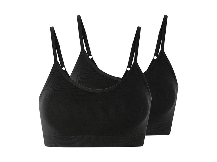 esmara Biustonosz typu bustier, 2 sztuki (Czarny, L (44-46))