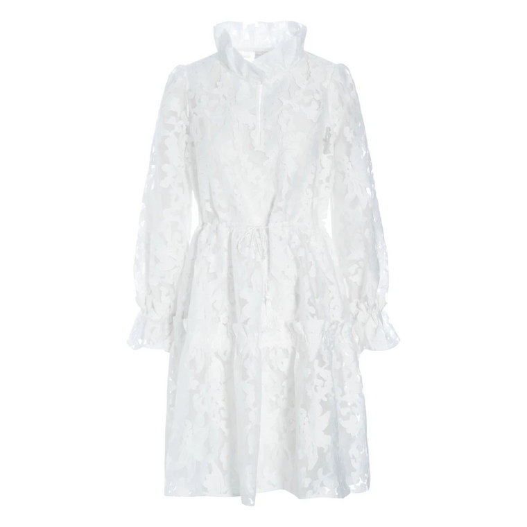 Fleur Nat. White Koronkowa Sukienka z Broszki Dea Kudibal