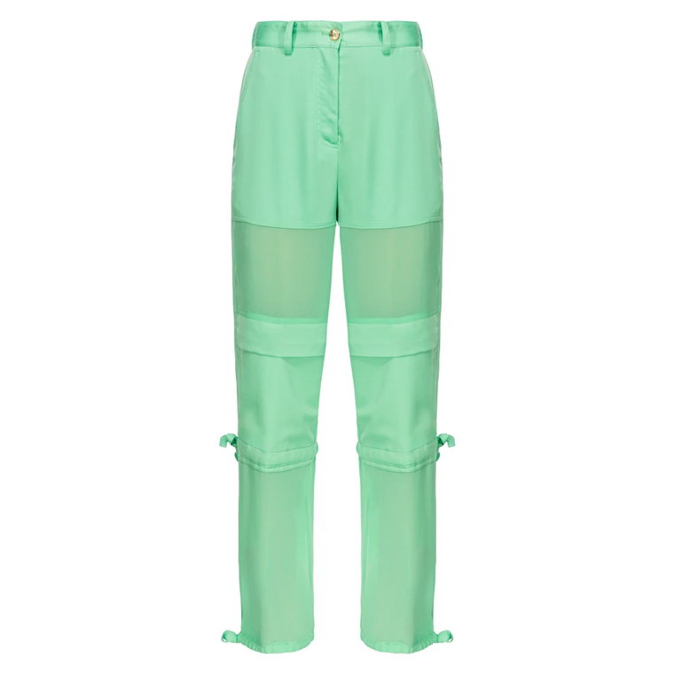 Zielone Miękkie Spodnie z Wiskozy Pinko