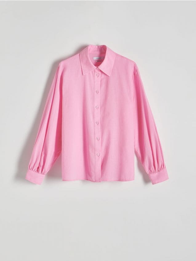 Reserved - Koszula z bawełny - różowy