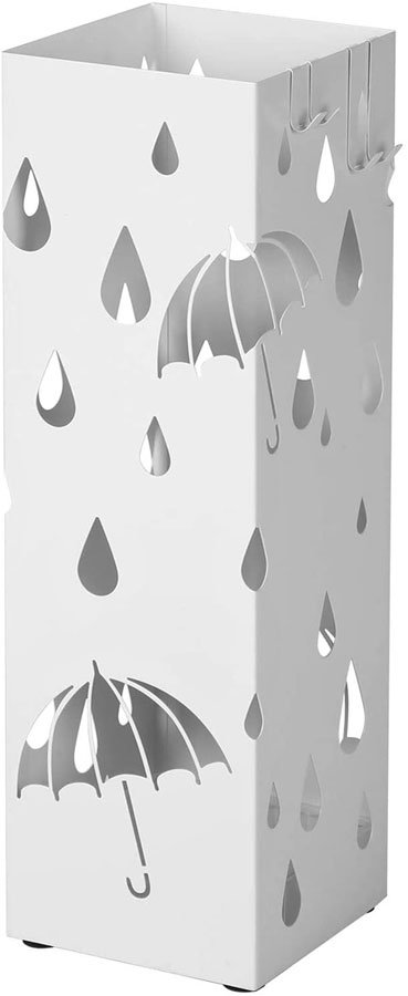 Biały nowoczesny ażurowy stojak na parasole - Niras