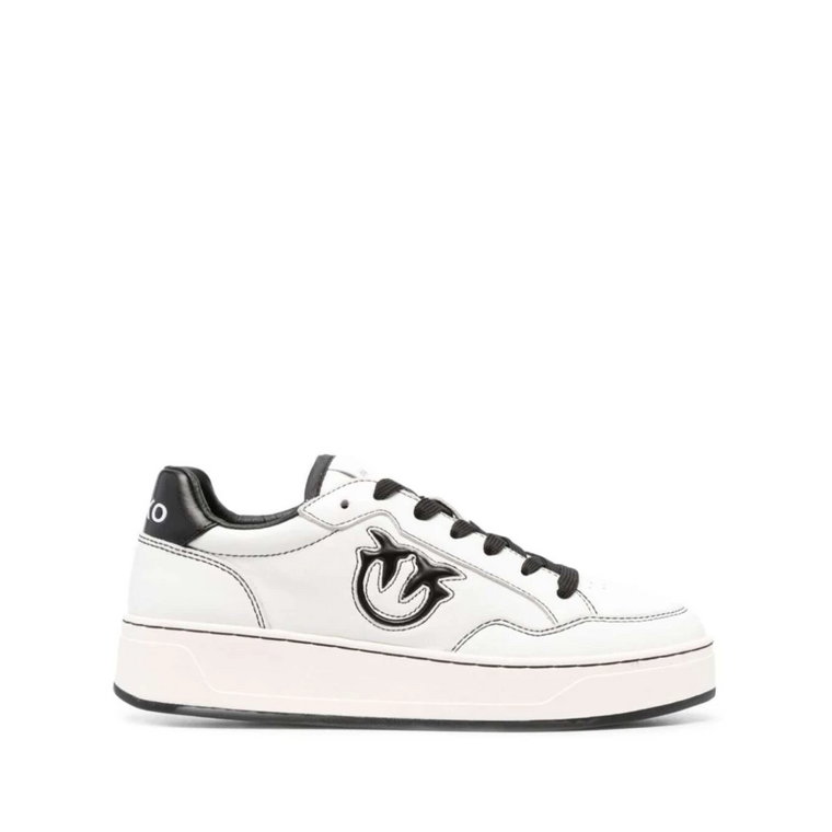 Białe Bondy 2.0 Skórzane Sneakersy Pinko