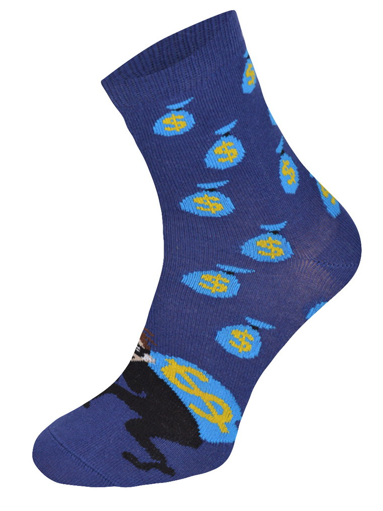 Kolorowe skarpetki CHILI Cotton Socks 748, wesołe motywy- Złodziej, Fortuna, Pieniądze