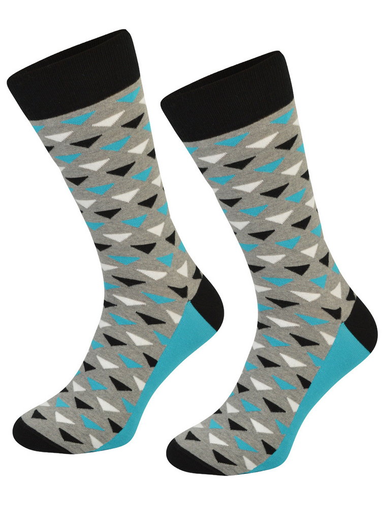 Kolorowe skarpetki Cotton Socks 163, wesołe motywy- wzór Trójkąt