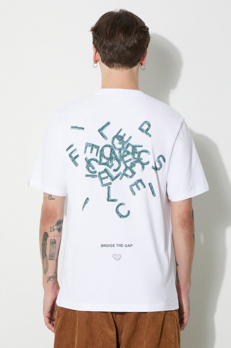 Filling Pieces t-shirt bawełniany Alphabet kolor biały z nadrukiem 74405001901