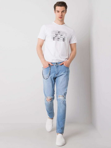 Spodnie jeans Spodnie jeansowe męskie jasny niebieski