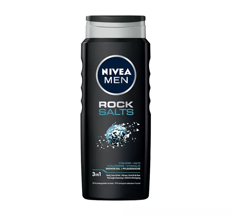 NIVEA MEN ROCK SALT ŻEL POD PRYSZNIC Z SOLĄ DO MYCIA CIAŁA TWARZY I WŁOSÓW 500ML