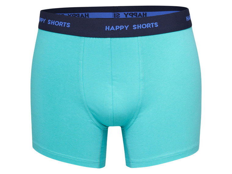 Happy Shorts Bokserki męskie z bawełną, 3 pary (M, Pomarańczowy/niebieski)