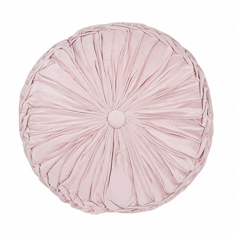 Poduszka dekoracyjna z plisami ø 40 cm różowa UDALA kod: 4251682246620