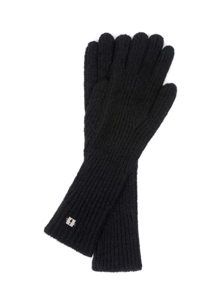 Długie czarne rękawiczki damskie