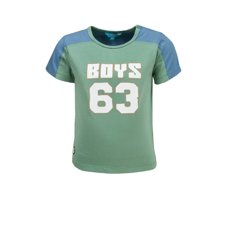 Chłopięca bluzka z krótkim rękawem, zielony, rozmiar 68