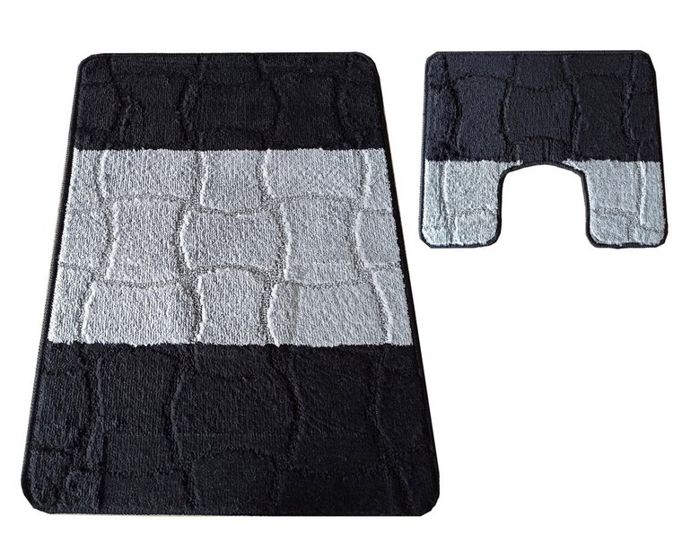 Czarne antypoślizgowe dywaniki łazienkowe - Depi
