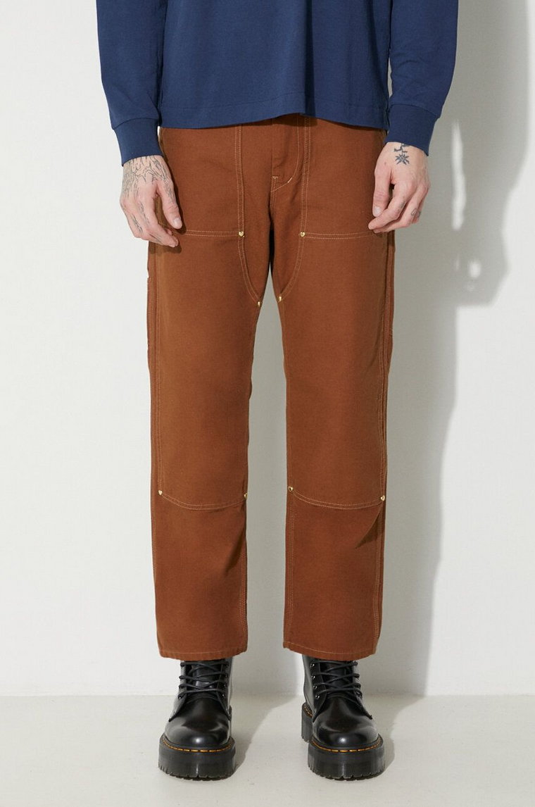 Human Made spodnie bawełniane Duck Painter kolor brązowy proste HM26PT012