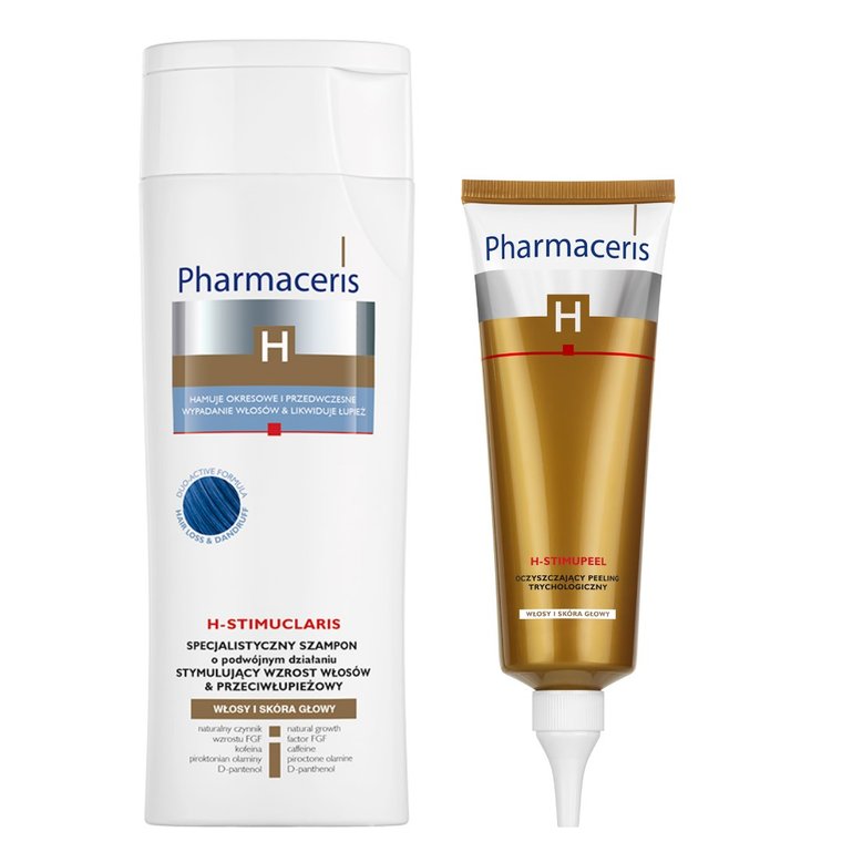 Pharmaceris Zestaw h-stimuclaris, szampon + peeling trychologiczny