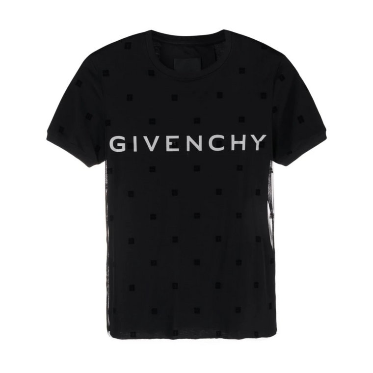 Czarne T-shirty i Pola z Białym Nadrukiem Givenchy