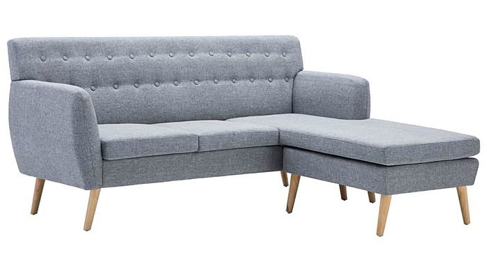 Tapicerowana pikowana sofa Larisa 2L - jasny szary