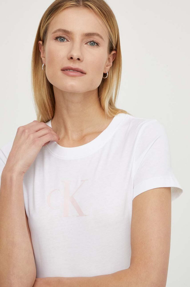 Calvin Klein Jeans t-shirt bawełniany kolor biały