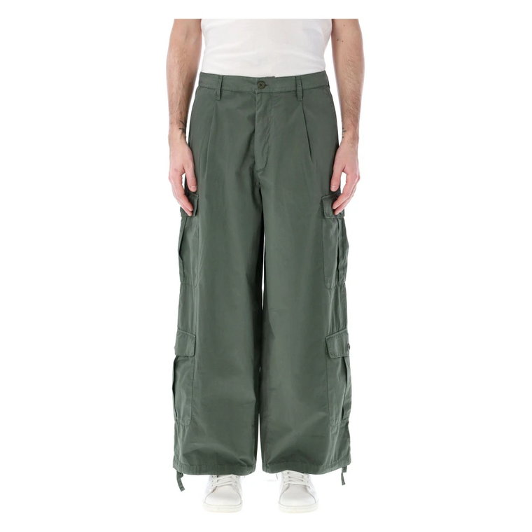 Zielone Spodnie Cargo dla Mężczyzn Emporio Armani