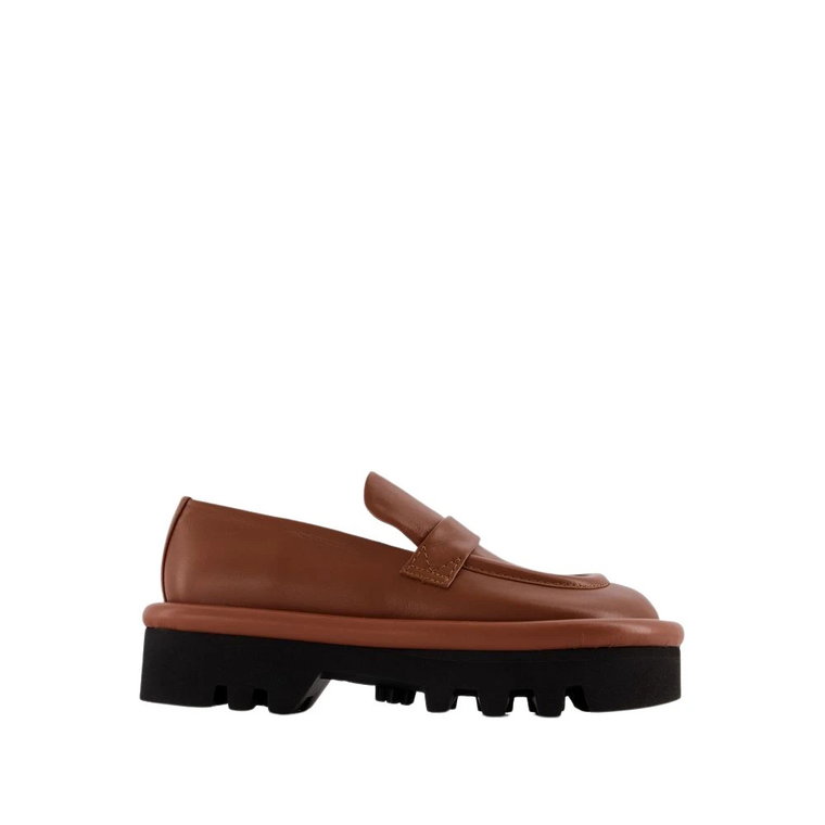 Pomarańczowe Skórzane Bumper Chunky Flats JW Anderson