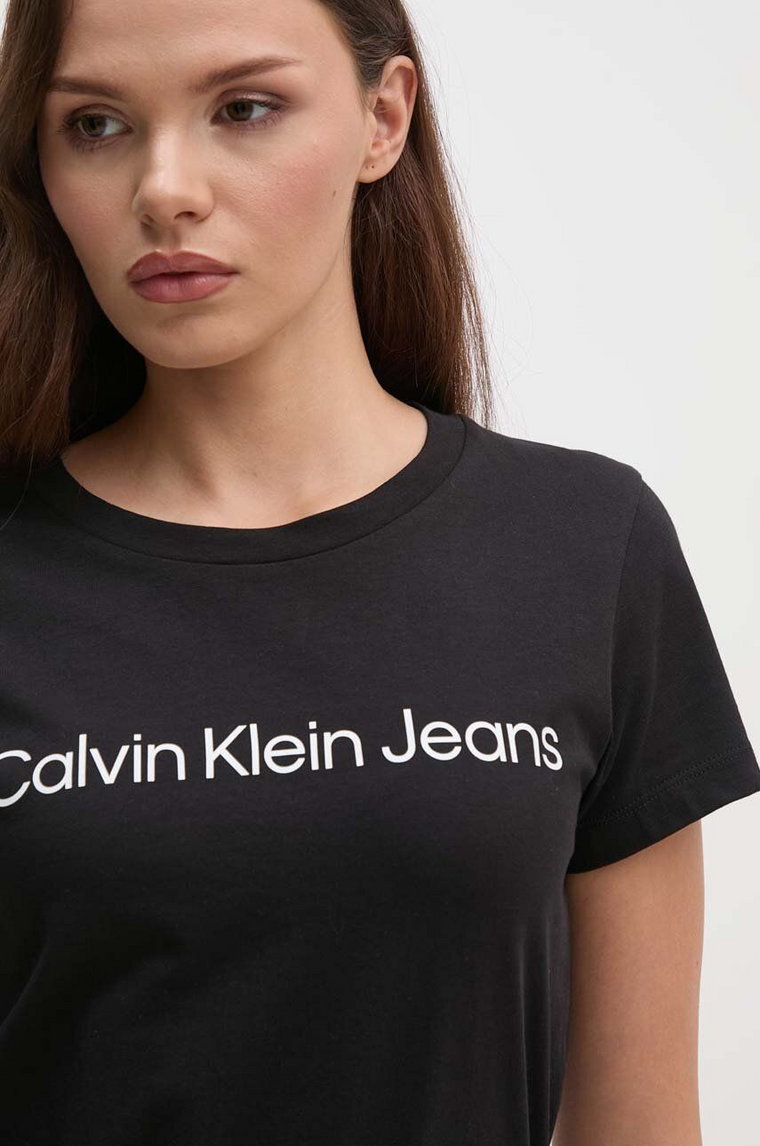 Calvin Klein Jeans t-shirt bawełniany 2-pack damski kolor czarny J20J220161