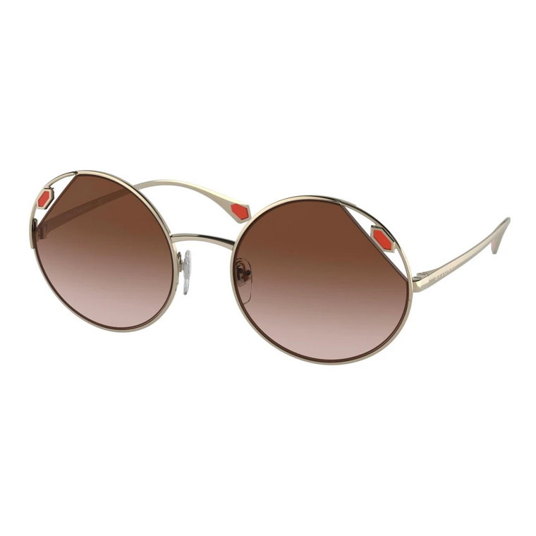 Okulary Serpenti w kolorze Pale Gold/Brown Shaded Bvlgari