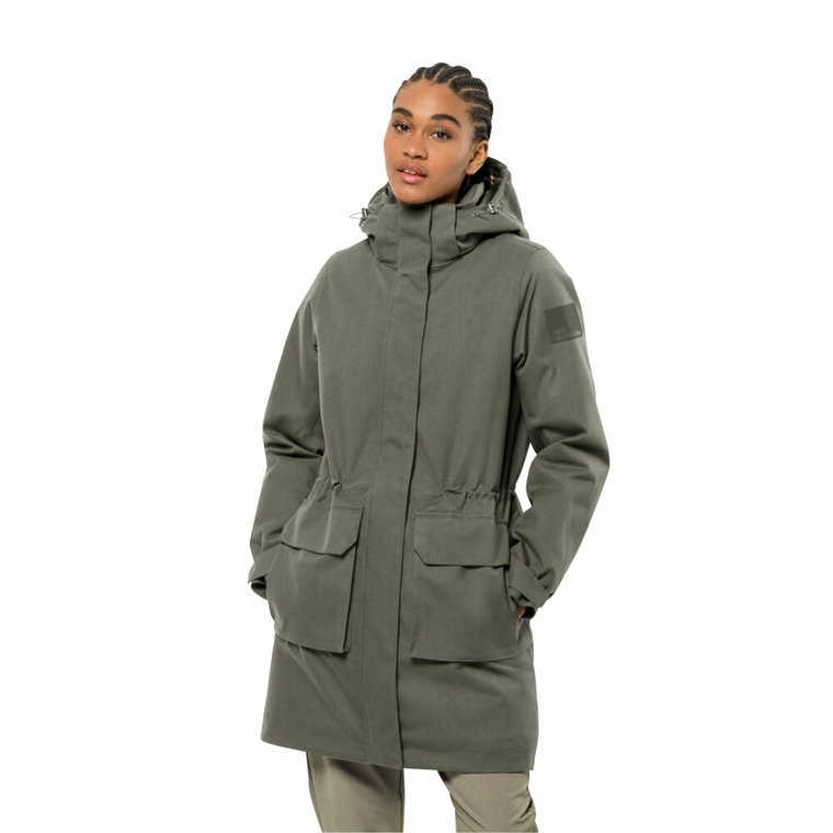 Damska parka Jack Wolfskin FIERCE WIND PARKA W dusty olive - XL